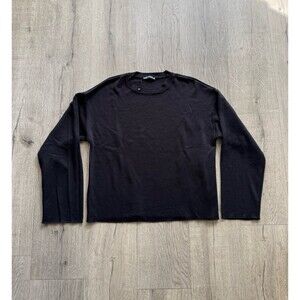 Zara Knit Long Sleeve Shirt Black Women’s Size Small EUC